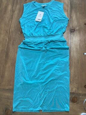 Athleta Teal Blue Santorini Cinch Dress